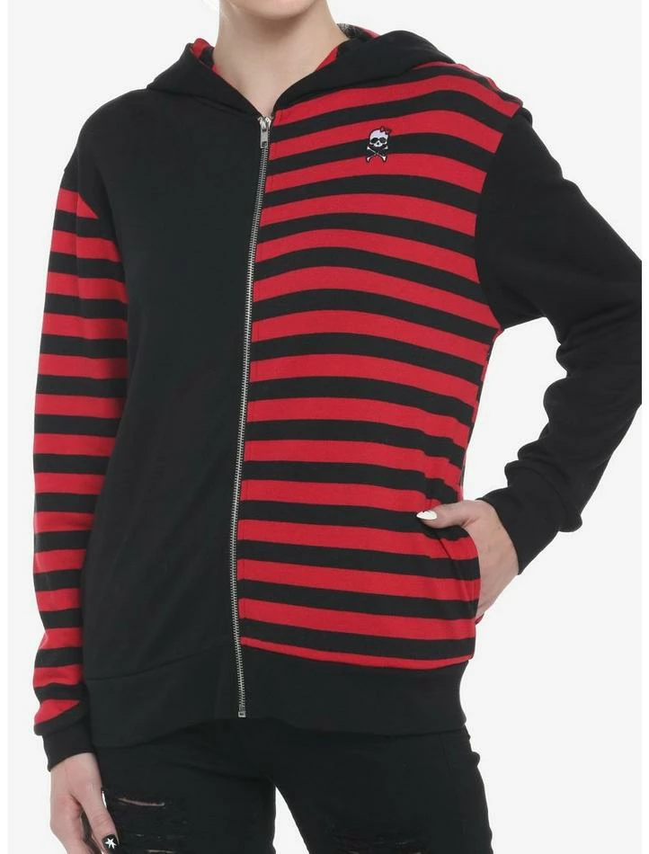 Coupon โ๏ธ Black & Red Stripe Split ๐ง Girls Hoodie โจ 3 Coupon โ๏ธ Black & Red Stripe Split ๐ง Girls Hoodie โจ