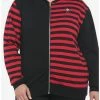 Coupon 👏 Black & Red Stripe Split 👧 Girls Hoodie Plus Size 🧨 -HT Style Outlet Store 19386189 hi