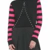 Budget 😉 Black & Pink Stripe Harness 👧 Girls Crop Hoodie 💯 -HT Style Outlet Store 19386226 hi