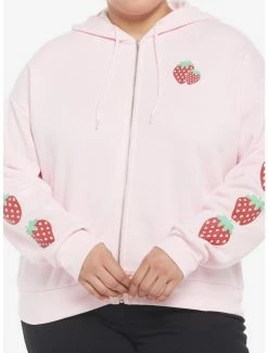 Cheapest 🥰 Strawberry 👧 Girls Zip-Up Hoodie Plus Size 🤩