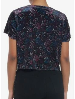 Hot Sale 😉 Celestial Crystal Velvet 👧 Girls Crop T-Shirt 😀 -HT Style Outlet Store 19386343 av2