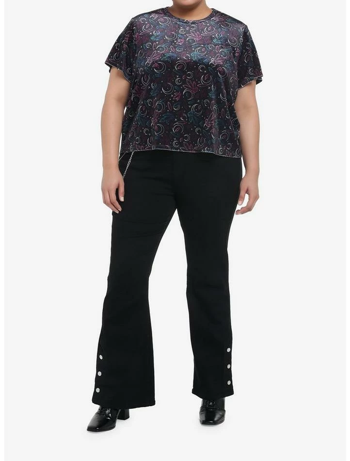 Best Sale 🎁 Celestial Crystal Velvet 👧 Girls Crop T-Shirt Plus Size ❤️ 4 Best Sale 🎁 Celestial Crystal Velvet 👧 Girls Crop T-Shirt Plus Size ❤️ - Image 2