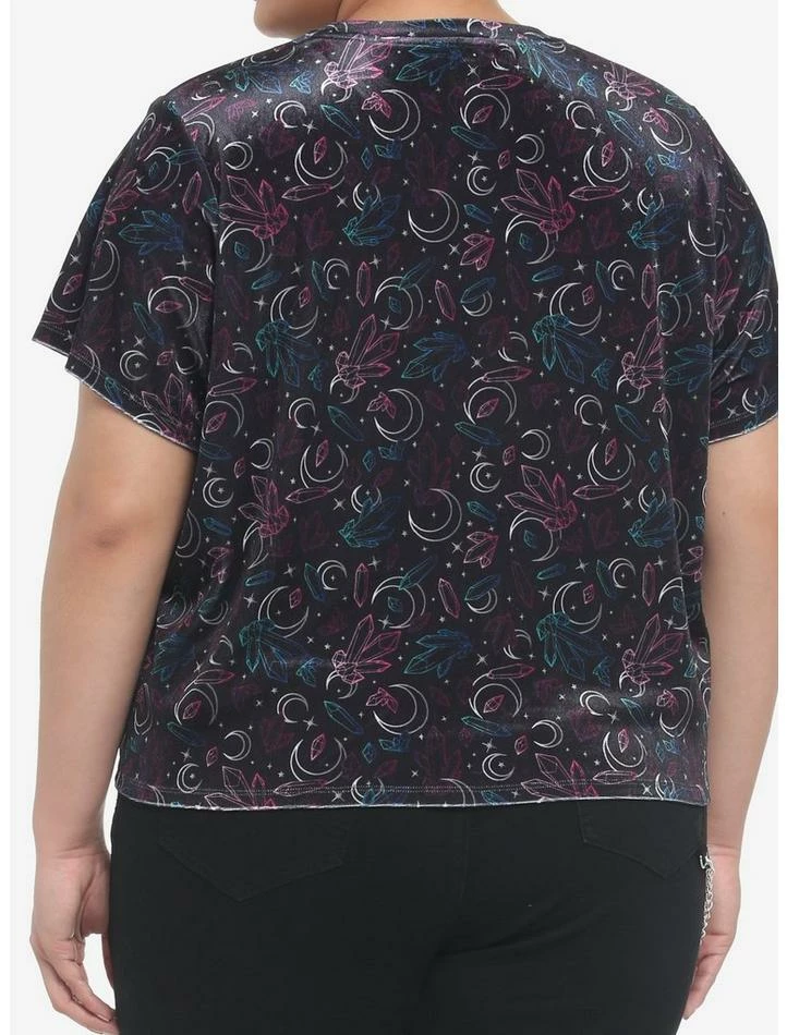Best Sale 🎁 Celestial Crystal Velvet 👧 Girls Crop T-Shirt Plus Size ❤️ 5 Best Sale 🎁 Celestial Crystal Velvet 👧 Girls Crop T-Shirt Plus Size ❤️ - Image 3
