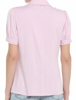 Discount 😀 Strawberry Pink Pleated 👧 Girls Woven Button-Up 👏 -HT Style Outlet Store 19387372 av2