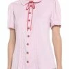 Discount 😀 Strawberry Pink Pleated 👧 Girls Woven Button-Up 👏 -HT Style Outlet Store 19387372 hi
