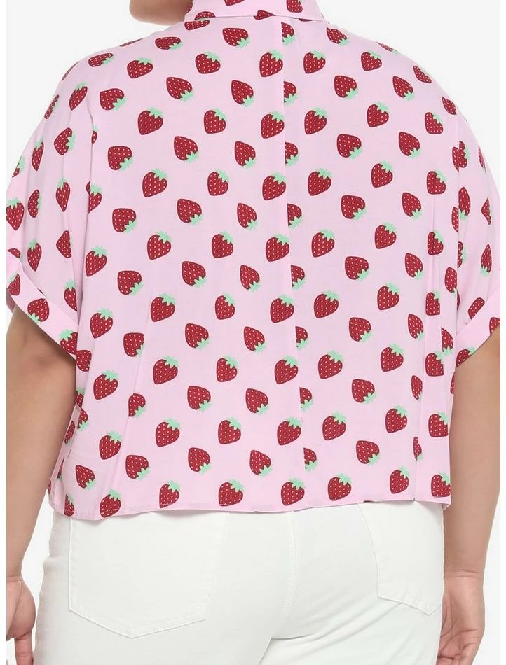 Flash Sale โ๏ธ Strawberry Allover Print Crop ๐ง Girls Woven Button-Up Plus Size ๐ 5 Flash Sale โ๏ธ Strawberry Allover Print Crop ๐ง Girls Woven Button-Up Plus Size ๐ - Image 3