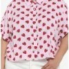 Flash Sale ✔️ Strawberry Allover Print Crop 👧 Girls Woven Button-Up Plus Size 🛒 -HT Style Outlet Store 19387395 hi
