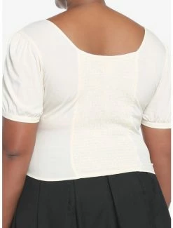 Cheap 🧨 Ivory Corset Lace-Up 👧 Girls Crop Top Plus Size 🛒 -HT Style Outlet Store 19387425 av2