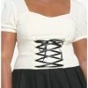 Cheap 🧨 Ivory Corset Lace-Up 👧 Girls Crop Top Plus Size 🛒 -HT Style Outlet Store 19387425 hi
