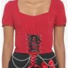 Best reviews of 🧨 Red & Black Corset Lace-Up 👧 Girls Crop Top 🎁 -HT Style Outlet Store 19387432 hi