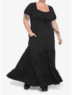 Budget 🤩 Black Empire Maxi 👗 Dress Plus Size 🌟
