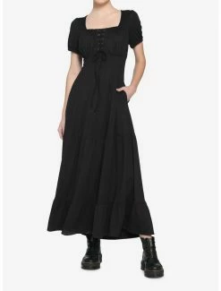 Best deal ๐ฅฐ Black Empire Maxi ๐ Dress ๐