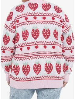 Best deal 🎁 Strawberry Fair Isle Oversized 👧 Girls Cardigan Plus Size 🤩 -HT Style Outlet Store 19428767 av2