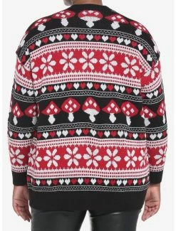 Promo 😀 Mushrooms & Hearts Fair Isle Oversized 👧 Girls Cardigan Plus Size 💯 -HT Style Outlet Store 19428774 av2