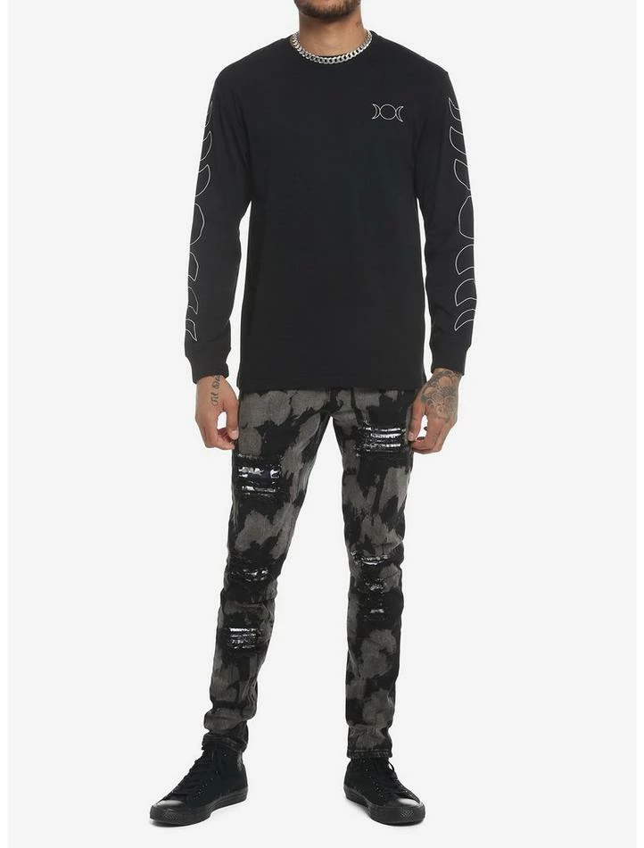 Buy 💯 Moon Phases Outline Long-Sleeve T-Shirt ⌛ 4 Buy 💯 Moon Phases Outline Long-Sleeve T-Shirt ⌛ - Image 2