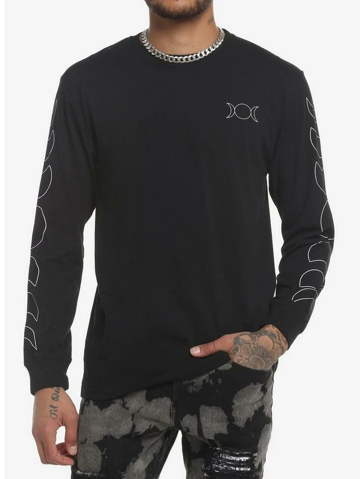 Buy 💯 Moon Phases Outline Long-Sleeve T-Shirt ⌛ 3 Buy 💯 Moon Phases Outline Long-Sleeve T-Shirt ⌛