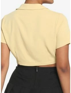 Best reviews of 🎉 Dusty Yellow Notch Collar 👧 Girls Crop Top 🧨 -HT Style Outlet Store 19439193 av2
