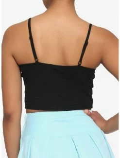 Best Pirce 🥰 Black Front Lace-Up 👧 Girls Crop Cami 🥰 -HT Style Outlet Store 19439506 av2