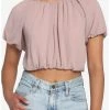 Wholesale 🔥 Ruched Puffy Taupe 👧 Girls Crop Top 🧨