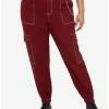 Best deal 👏 Burgundy 👧 Girls Cargo Jogger Pants Plus Size 🎉 -HT Style Outlet Store 19467333 hi