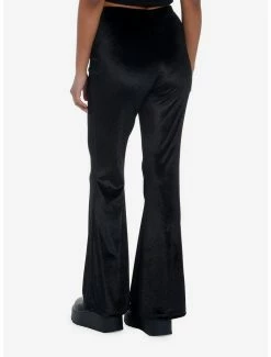Cheap 💯 Black Velvet Lace-Up 👧 Girls Flare Pants 🎉 -HT Style Outlet Store 19467340 av1