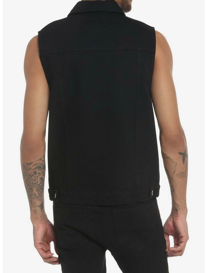 Wholesale 💯 Black Pyramid Stud Denim Vest ⭐ 5 Wholesale 💯 Black Pyramid Stud Denim Vest ⭐ - Image 3
