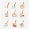 Top 10 😍 Steel Gold Butterfly Mushroom Nose Stud 9 Pack 👍