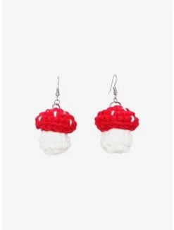Deals 😀 Crochet Mushroom Drop Earrings 🥰