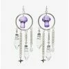 Hot Sale 😀 Purple Mushroom Crystal Drop Earrings 🥰 -HT Style Outlet Store 19480673 hi