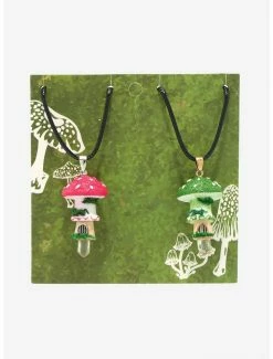 Budget 🎉 Mushroom House Crystal Best Friend Necklace Set ❤️ -HT Style Outlet Store 19480689 av2