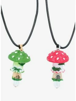 Budget ๐ Mushroom House Crystal Best Friend Necklace Set โค๏ธ