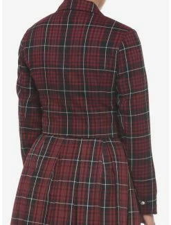 Wholesale 🔥 Dark Red Plaid Crop 👧 Girls Blazer 👏 -HT Style Outlet Store 19482949 av2