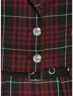 Wholesale 🔥 Dark Red Plaid Crop 👧 Girls Blazer 👏 -HT Style Outlet Store 19482949 av3