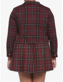 Best reviews of ⌛ Dark Red Plaid Crop 👧 Girls Blazer Plus Size 👏 -HT Style Outlet Store 19482957 av2