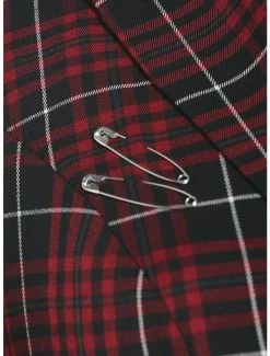 Best reviews of ⌛ Dark Red Plaid Crop 👧 Girls Blazer Plus Size 👏 -HT Style Outlet Store 19482957 av4