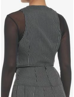 Cheapest 👏 Pinstripe Double-Breasted 👧 Girls Vest 😉 -HT Style Outlet Store 19482964 av2