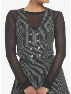 Cheapest 👏 Pinstripe Double-Breasted 👧 Girls Vest 😉