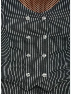 Outlet ✨ Pinstripe Double-Breasted 👧 Girls Vest Plus Size 🔥 -HT Style Outlet Store 19482972 av3