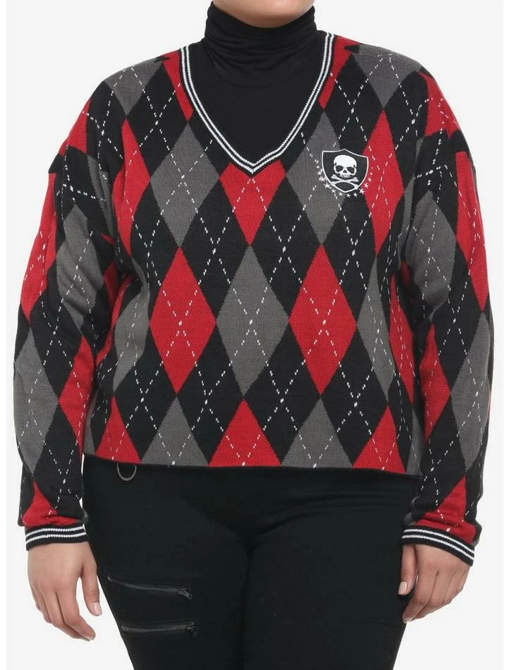 Deals โค๏ธ Skull Crest Argyle V-Neck ๐ง Girls Sweater Plus Size โจ 3 Deals โค๏ธ Skull Crest Argyle V-Neck ๐ง Girls Sweater Plus Size โจ