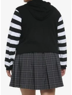 Outlet โ Black & White Chain Stripe Crop ๐ง Girls Hoodie Plus Size ๐ 7 Outlet โ Black & White Chain Stripe Crop ๐ง Girls Hoodie Plus Size ๐ -HT Style Outlet Store 19483090 av2
