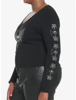 Top 10 ⌛ Winged Skull Crop 👧 Girls Long-Sleeve T-Shirt Plus Size 🤩 -HT Style Outlet Store 19483265 av3