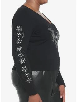 Top 10 ⌛ Winged Skull Crop 👧 Girls Long-Sleeve T-Shirt Plus Size 🤩 -HT Style Outlet Store 19483265 av4