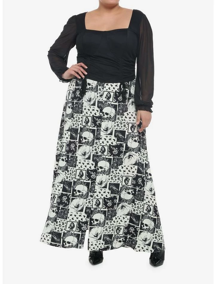 Best deal ⭐ Black Sheer 👧 Girls Crop Peasant Top Plus Size 🛒 4 Best deal ⭐ Black Sheer 👧 Girls Crop Peasant Top Plus Size 🛒 - Image 2