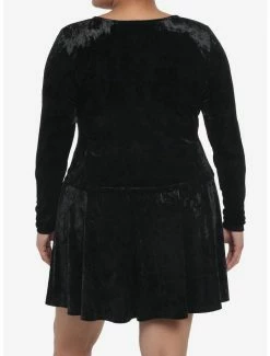 Brand new 🔥 Velvet Black Corset Lace-Up 👧 Girls Crop Long-Sleeve Plus Size 😉 -HT Style Outlet Store 19483306 av2