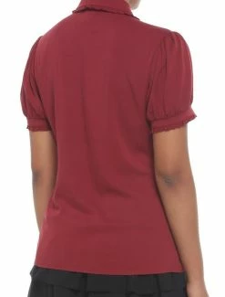 Best reviews of 💯 Dark Red Ribbon Tie 👧 Girls Woven Button-Up 🎉 -HT Style Outlet Store 19483343 av2