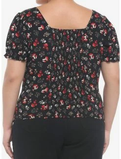 Cheap 🌟 Mushrooms Allover Print Puff Sleeve 👧 Girls Top Plus Size 💯 -HT Style Outlet Store 19483381 av2