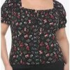 Cheap 🌟 Mushrooms Allover Print Puff Sleeve 👧 Girls Top Plus Size 💯 -HT Style Outlet Store 19483381 hi