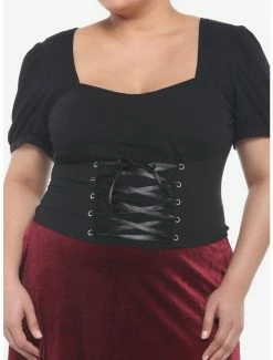 Brand new โญ Black Corset Lace-Up ๐ง Girls Crop Top Plus Size โ