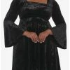 Discount 👏 Black Crushed Velvet Bell-Sleeve Mini 👗 Dress Plus Size 🔔 -HT Style Outlet Store 19501457 hi