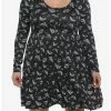 Budget 😉 Black Moon Death Moth Tiered Long-Sleeve 👗 Dress Plus Size 😉 -HT Style Outlet Store 19501927 hi